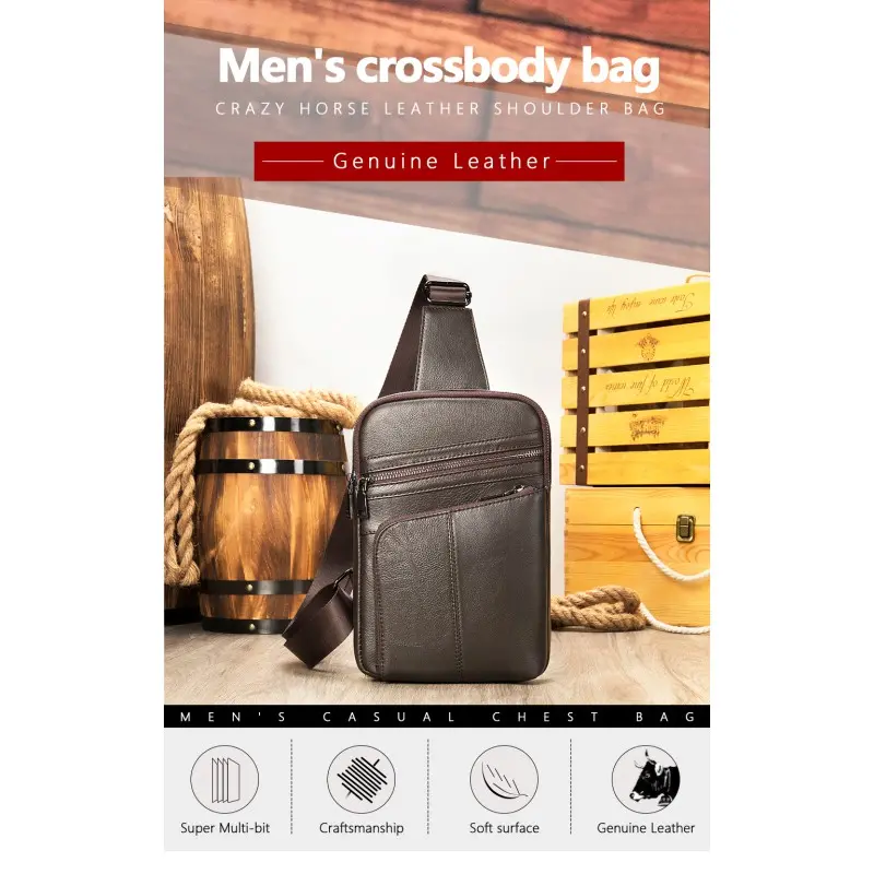 Δερμάτινο τσαντάκι crossbody Cardinal 8696 καφέ Δερμάτινο τσαντάκι crossbody Cardinal 8696 καφέ