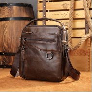 Δερμάτινο τσαντάκι ώμου Cardinal 7012 σκούρο καφέ