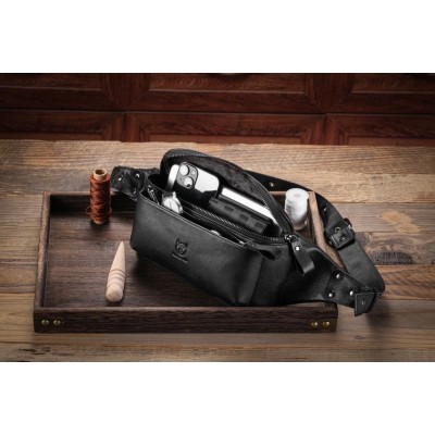 Δερμάτινο τσαντάκι μέσης Bull Captain YB 081 μαύρο