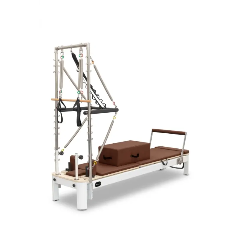 Viking Pilates Reformer με Tower, Brown Leather - Σε 24 Άτοκες Δόσεις