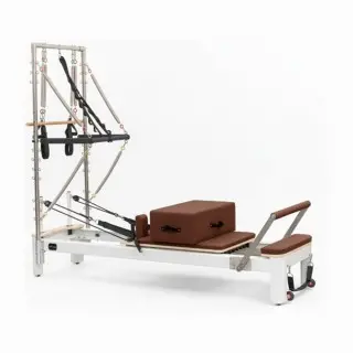 Viking Pilates Reformer με Tower, Brown Leather - Σε 24 Άτοκες Δόσεις