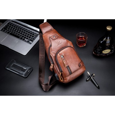Δερμάτινο τσαντάκι body Bull Captain XB 129 καφέ Δερμάτινο τσαντάκι body Bull Captain XB 129 καφέ