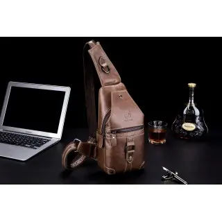 Δερμάτινο τσαντάκι body Bull Captain XB 130 καφέ
