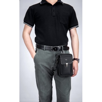 Δερμάτινο τσαντάκι ώμου Bull Captain  YB 075 μαύρο