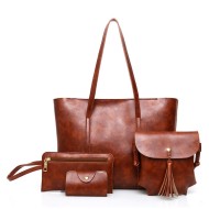 Γυναικείο σετ τσάντας χιαστί/ώμου/πορτοφόλι/τσάντα χειρός Cardinal zm594 καφέ