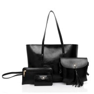 Γυναικείο σετ τσάντας χιαστί/ώμου/πορτοφόλι/τσάντα χειρός Cardinal zm594 μαύρο
