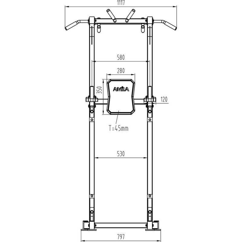 Amila Μηχάνημα Μονόζυγο-Δίζυγο Power Tower - 44274 - Σε 12 Άτοκες Δόσεις