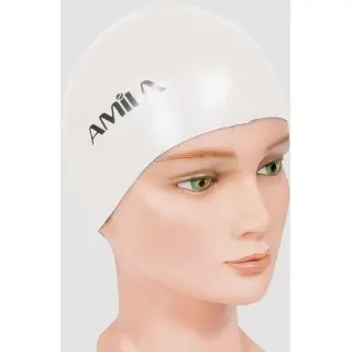 Amila Σκουφάκι Κολύμβησης Medium Hair Λευκό - 47023 Amila Σκουφάκι Κολύμβησης Medium Hair Λευκό - 47023