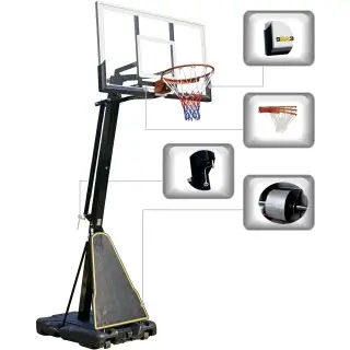 Amila Μπασκέτα Deluxe με Βάση 230-307cm Tempered Glass 8mm - 49220 - Σε 12 Άτοκες Δόσεις
