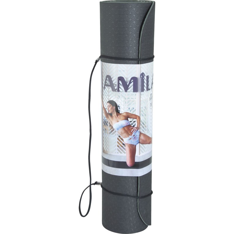 Amila Στρώμα Yoga 8mm TPE Μαύρο-Γκρι - 81772