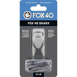 Fox Σφυρίχτρα  Sharx Safety Λευκή-Γκρι με Κορδόνι - 87032708