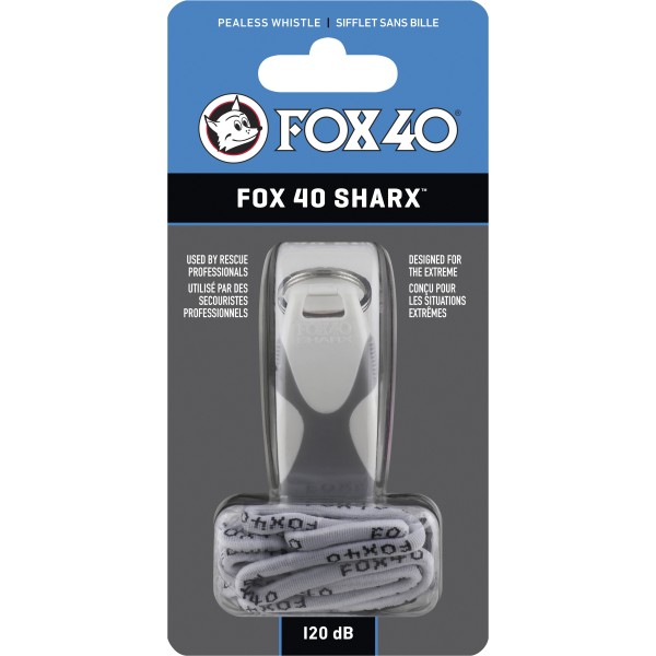 Fox Σφυρίχτρα  Sharx Safety Λευκή-Γκρι με Κορδόνι - 87032708