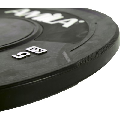 Amila Δίσκος Black W Bumper 50mm 5Kg - 90306