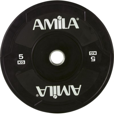 Amila Δίσκος Black W Bumper 50mm 5Kg - 90306