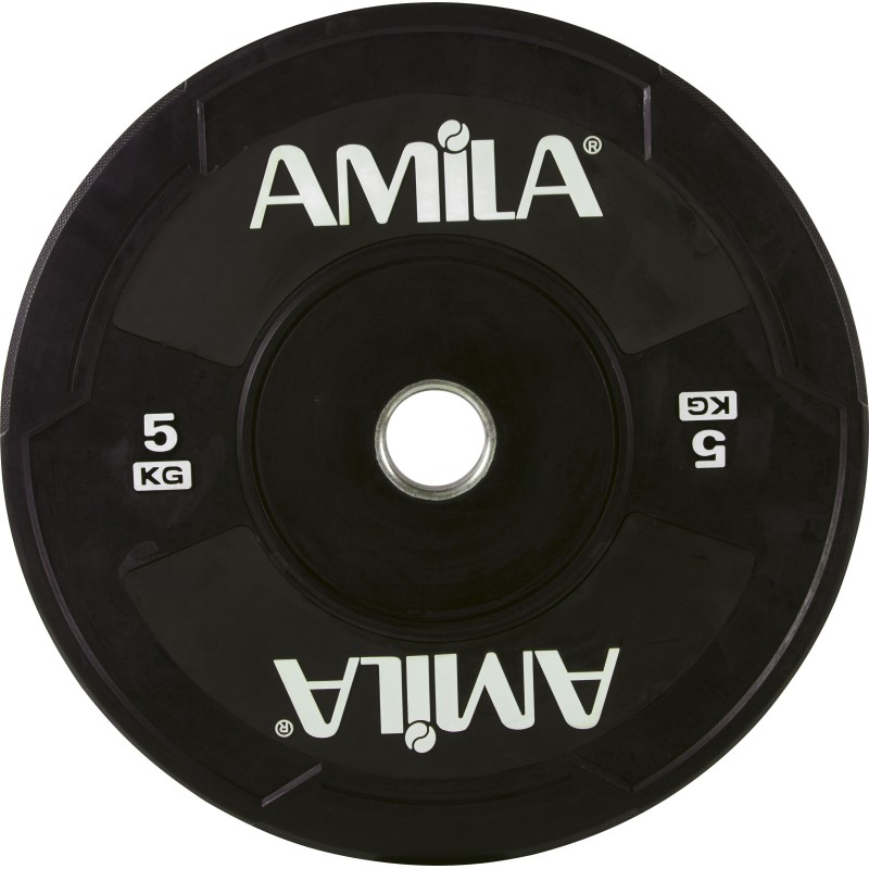 Amila Δίσκος Black W Bumper 50mm 5Kg - 90306