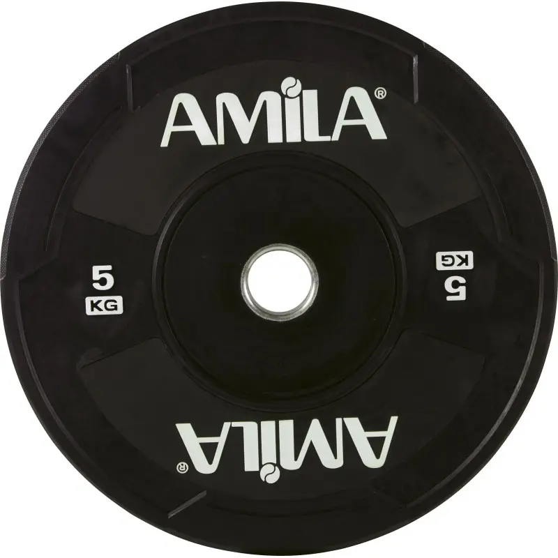 Amila Δίσκος Black W Bumper 50mm 5Kg - 90306