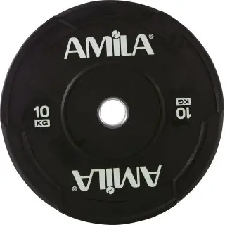 Amila Δίσκος Black W Bumper 50mm 10Kg - 90307