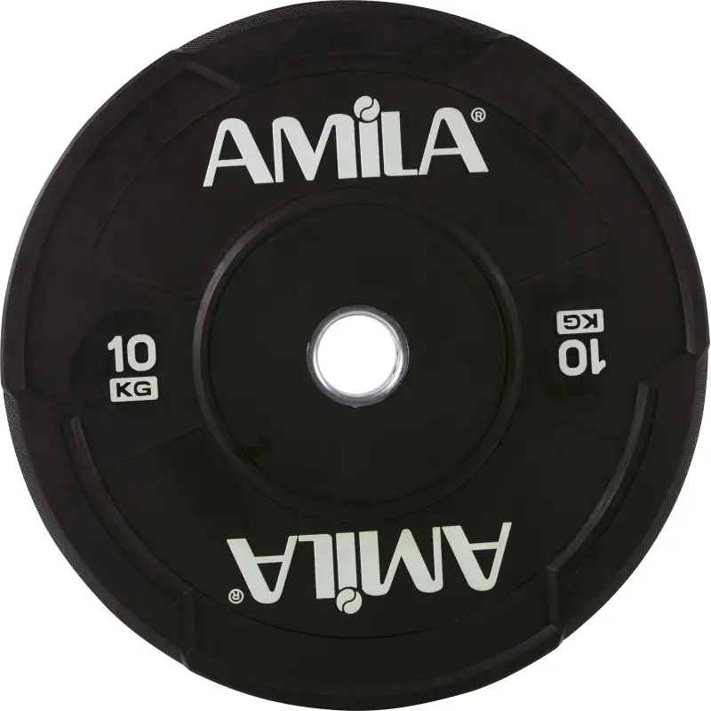 Amila Δίσκος Black W Bumper 50mm 10Kg - 90307