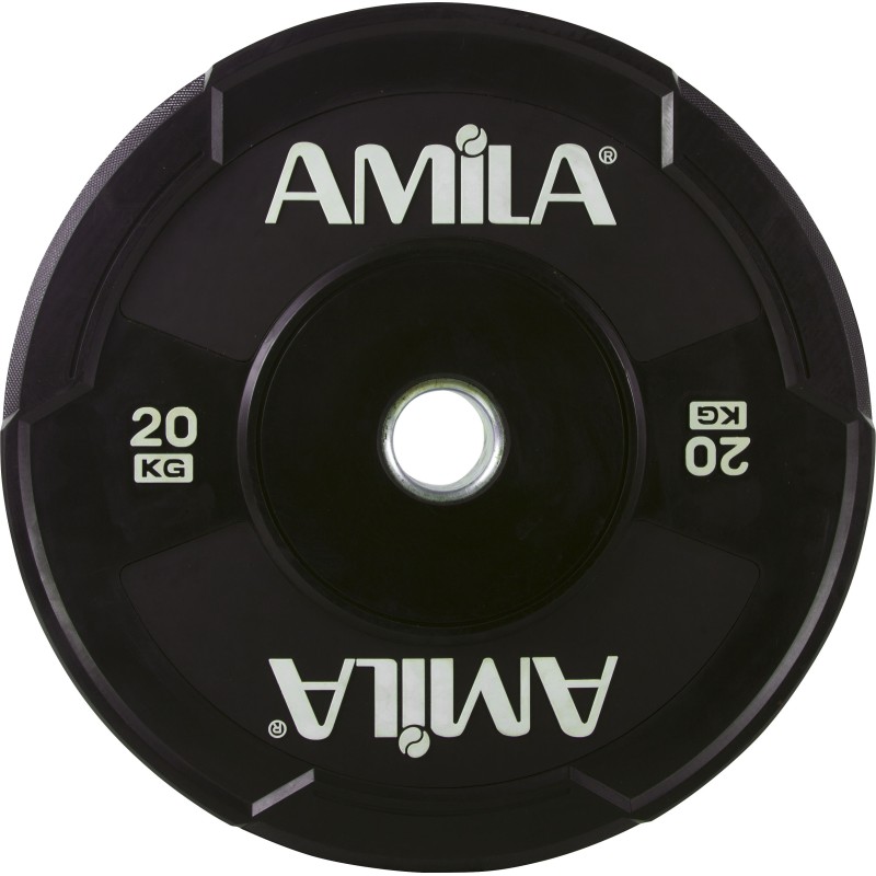 Amila Δίσκος Black W Bumper 50mm 20Kg - 90308