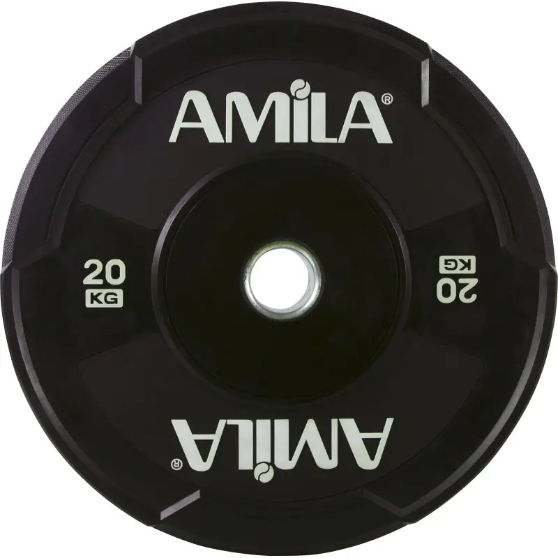 Amila Δίσκος Black W Bumper 50mm 20Kg - 90308 Amila Δίσκος Black W Bumper 50mm 20Kg - 90308