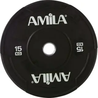 Amila Δίσκος Black W Bumper 50mm 15Kg - 90309