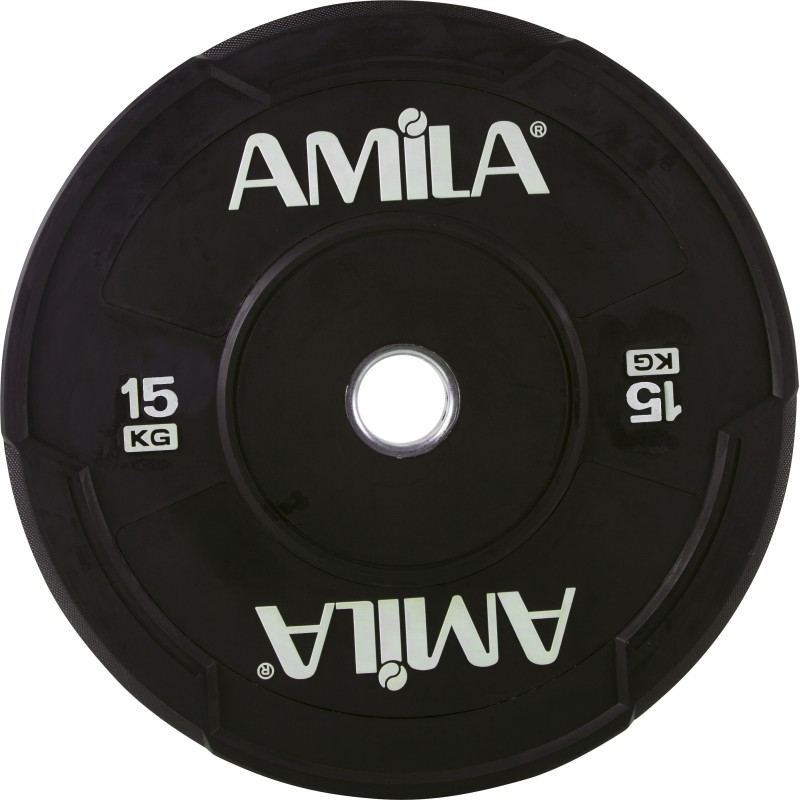 Amila Δίσκος Black W Bumper 50mm 15Kg - 90309