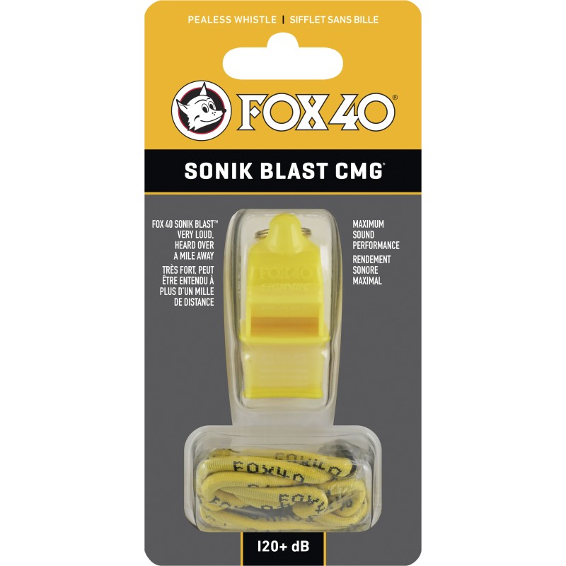 Fox Σφυρίχτρα  Sonic Blast CMG Safety Κίτρινη με Κορδόνι - 92030208