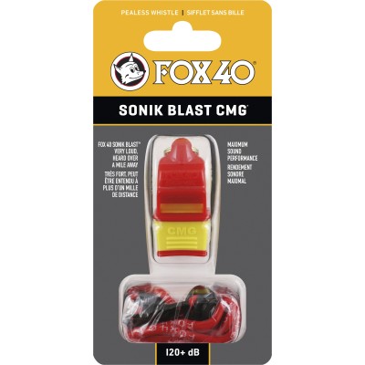 Fox Σφυρίχτρα  Sonic Blast CMG Safety Κόκκινη-Κίτρινη Κορδόνι - 92033108