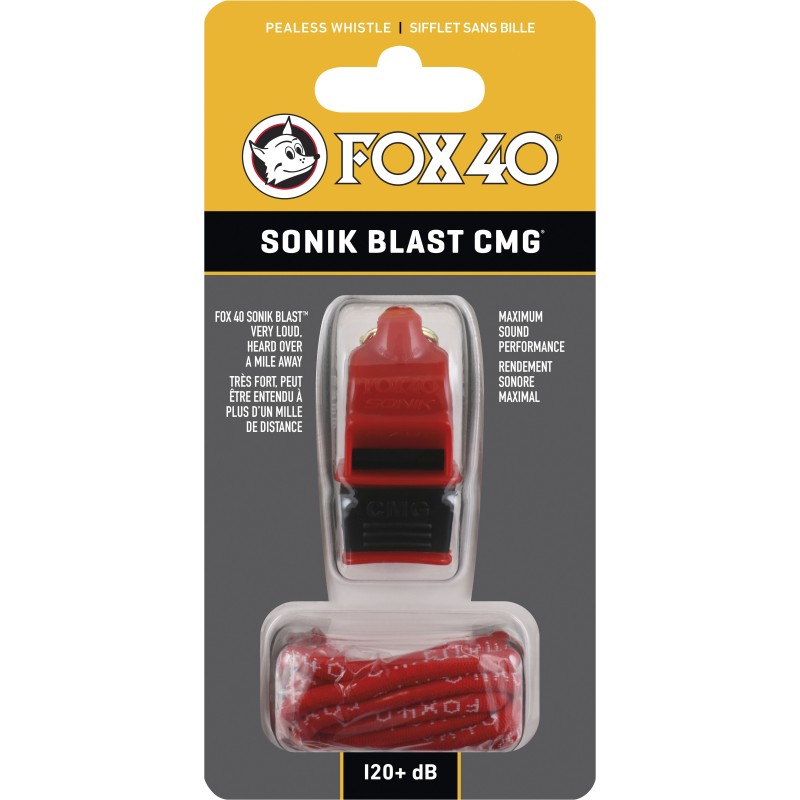 Fox Σφυρίχτρα  Sonic Blast CMG Safety Κόκκινη-Μαύρη με Κορδόνι - 92033708