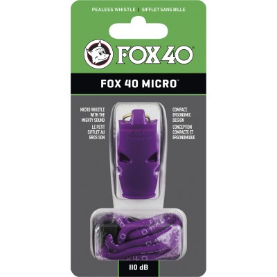 Fox Σφυρίχτρα  Micro Safety Μωβ με Κορδόνι - 95130808