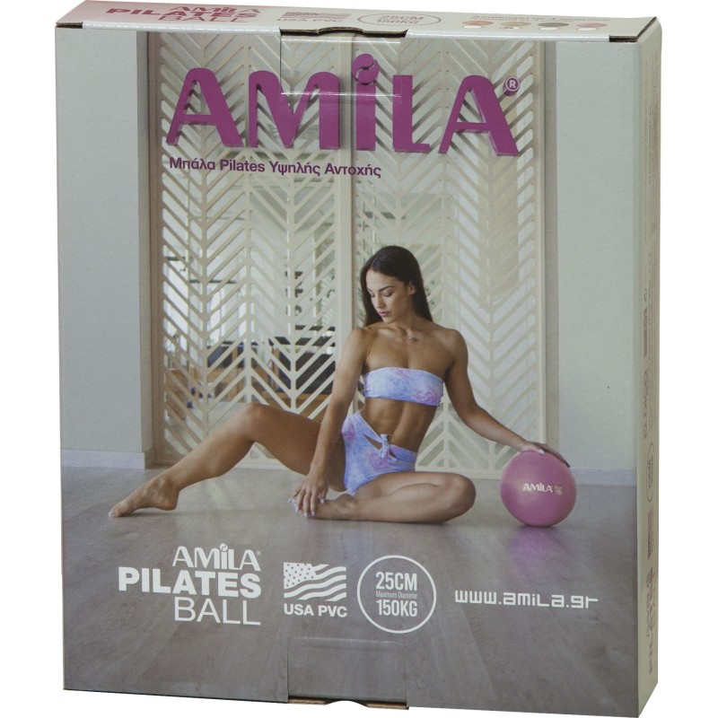 Amila Μπάλα Pilates 25cm. Μαύρη. σε κουτί - 95816