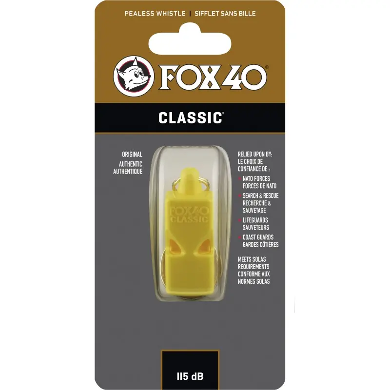 Fox Σφυρίχτρα Classic Safety Κίτρινη με Κορδόνι - 99020200 Fox Σφυρίχτρα Classic Safety Κίτρινη με Κορδόνι - 99020200