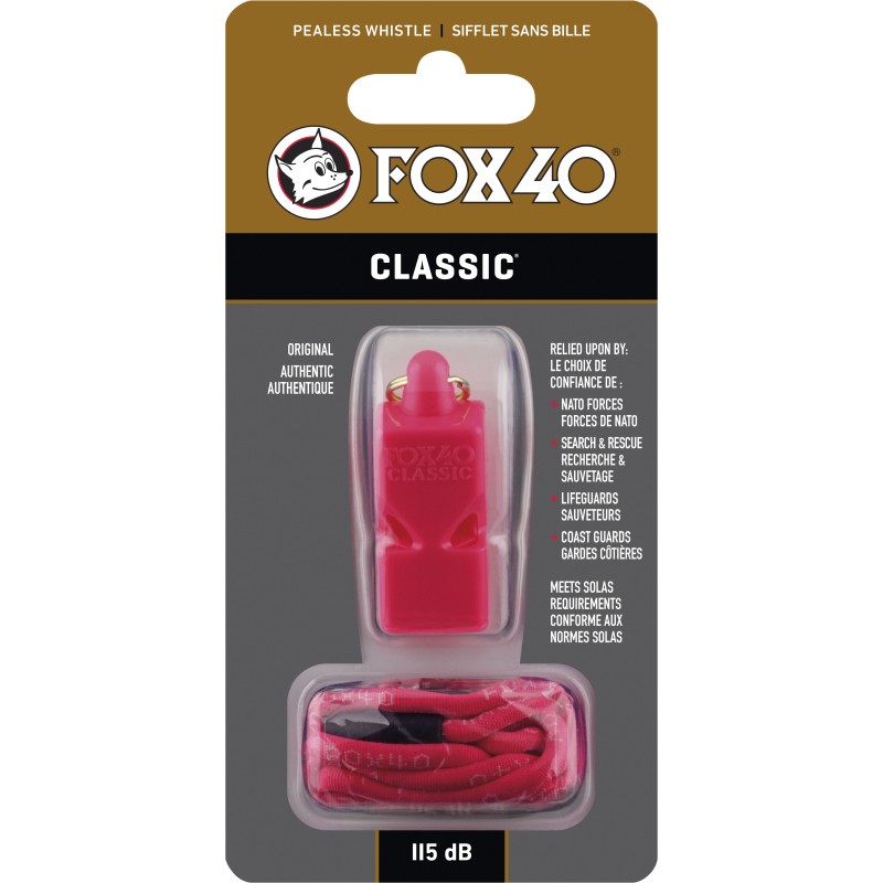 Fox Σφυρίχτρα  Classic Safety Ροζ με Κορδόνι - 99030408